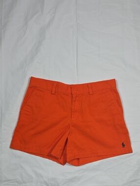 2 for $45 Ralph Lauren Sport Orange Women's Shorts with Navy Polo Logo